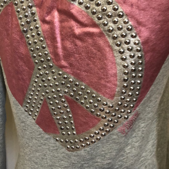 Victoria’s Secret PINK zip up studded heart peace Hoodie XS vintage - Picture 7 of 9